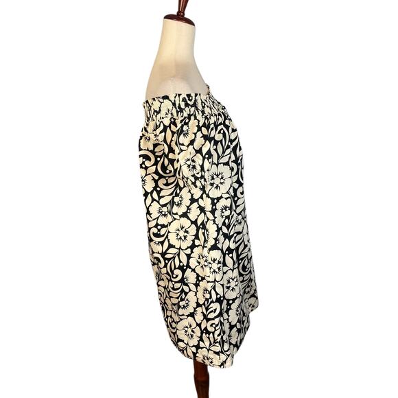 Boden Off Shoulder Mini Dress Tropical Black White Size 6 - Picture 6 of 12